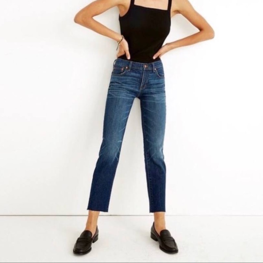 Madewell Slim Boyjean Paint Splatter and Raw Hem